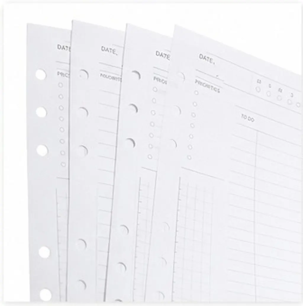 Loose Leaf Refill Core Planner Paper A5 Size 100 Pages Notebook Insert Sheets Office School Replacement Supplies
