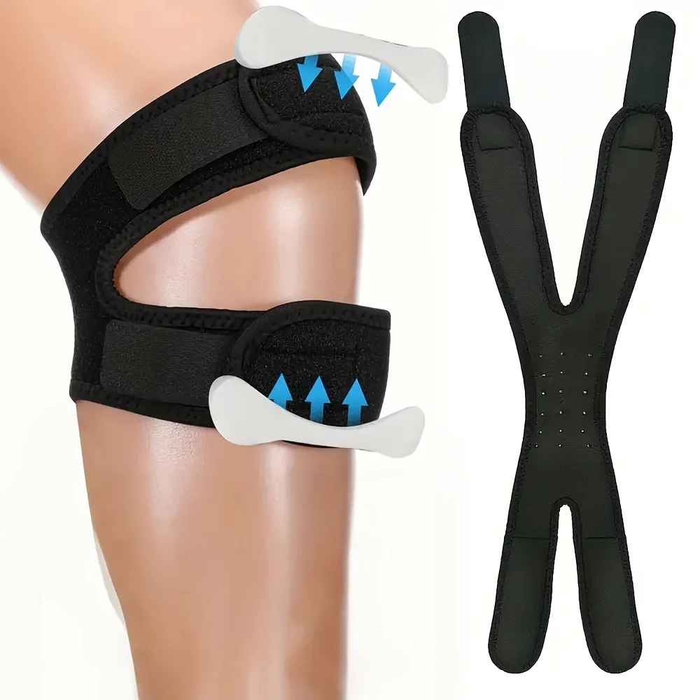1PCS Patella Knee Straps, Knee Stabilizer Strap with Patella Compression & Adjustable Straps, for Maximum Comfort
