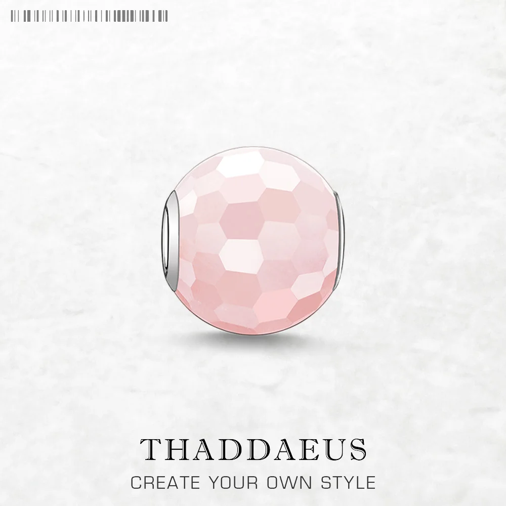 

Pink Facted Beads 925 Sterling Silver Karma Jewelry Accessories Romantic Gift For Women