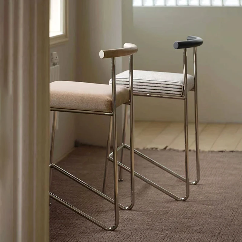 Nordic metal luxo bancos de barra design minimalista quarto com volta cadeiras barra confortável estética cadeira móveis na moda