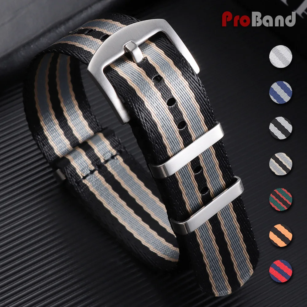 

New Ribbed Nylon Watch Band Universal Sailcloth Watch Strap 18mm 20mm 22mm Watchband Accessories for Military Bracelet Men Women