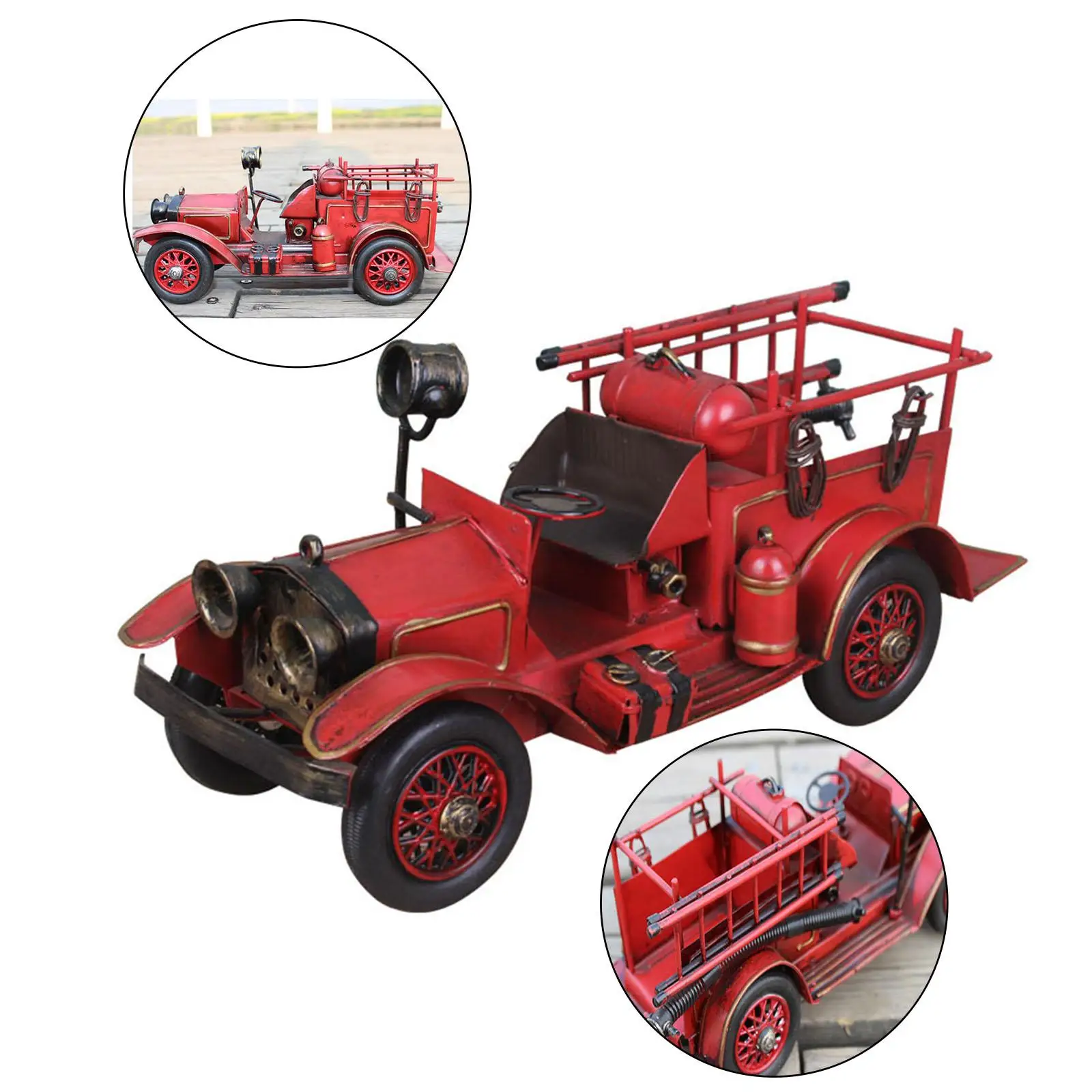 

Модель пожарной машины, мини-ностальгическая европейская винтажная деревенская классическая декоративная фигурка, реквизит для праздничного бара, дома