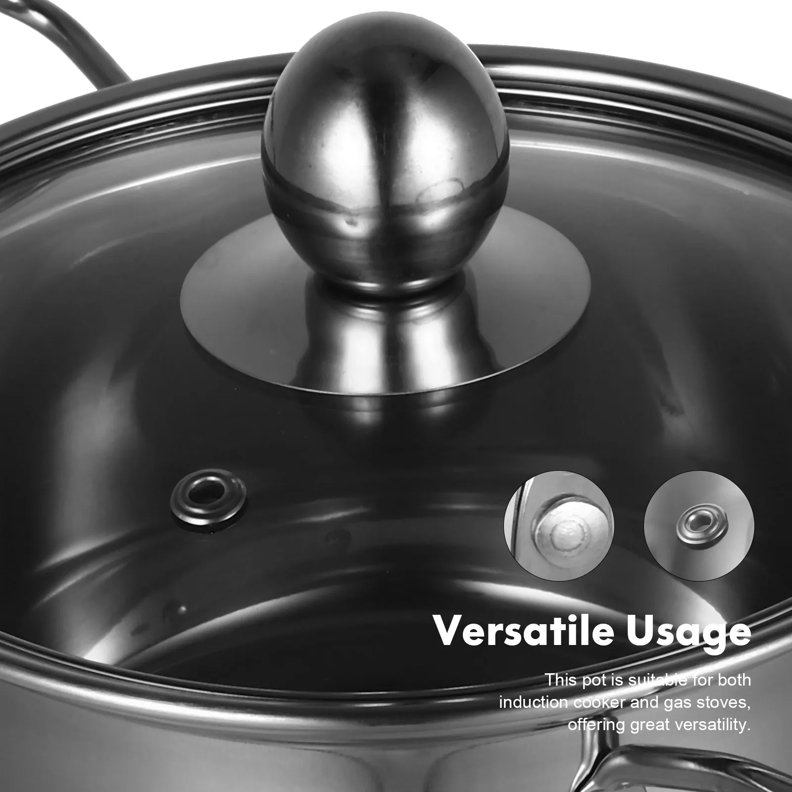 

Stainless Steel Soup Pot Small Hot Pot Kitchen Stockpot Cooking Pan Lid Heat Resistant Binaural Pots Stew Soup Noodles