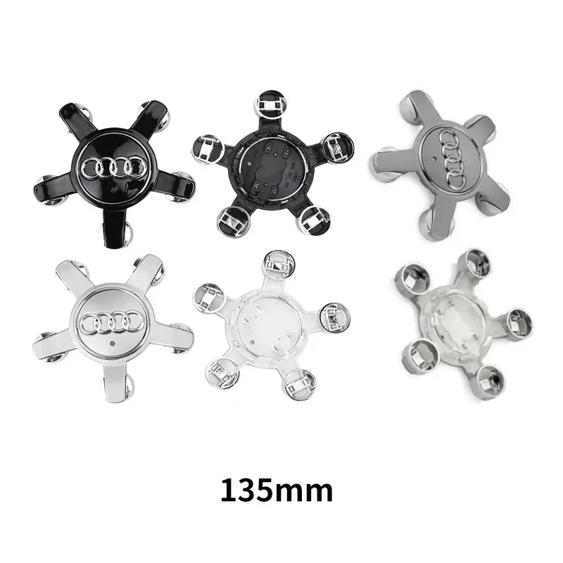 4Pcs 60/61/68/69/77/135mm Car Wheel Hub Caps Center Rim Cover Decoration Accessories Badge For Audi Hubcap A4 A5 A6 A7 A8 Q5 Q7