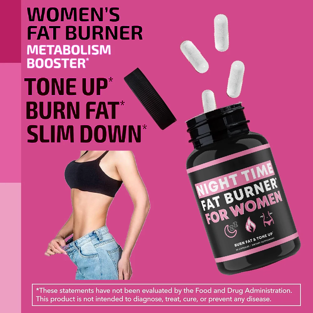 Night Time Weight Loss Pills for Women, Appetite Suppressant & Metabolism Booster, Nighttime Supplement Slimming While You Sleep