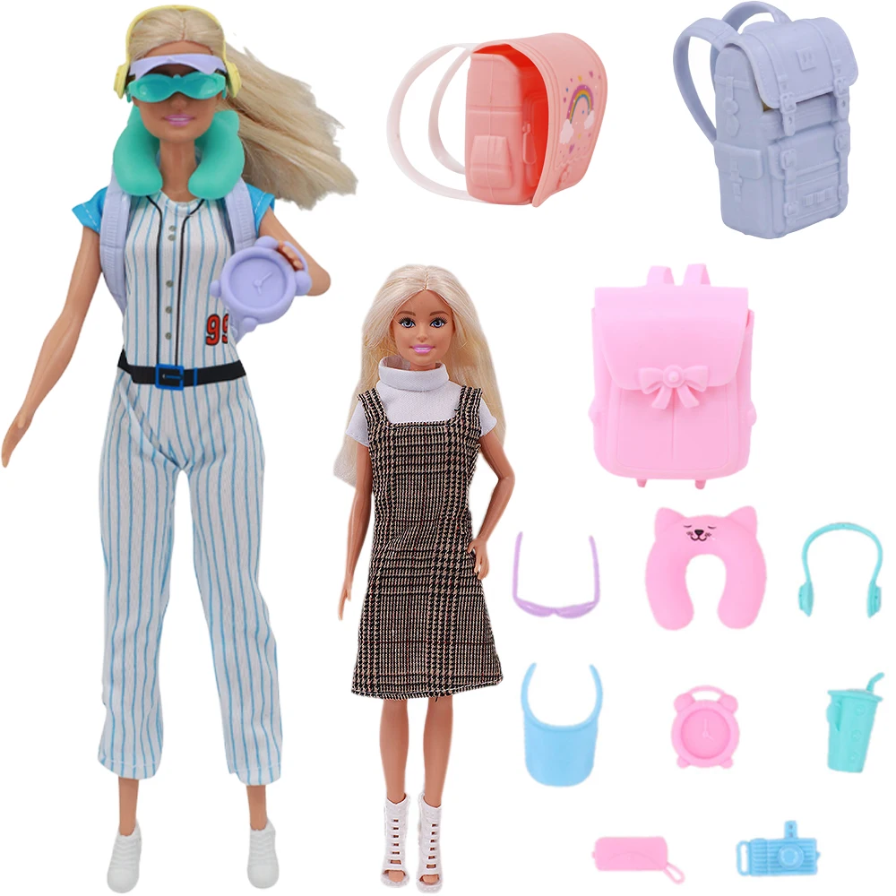 30CM Doll Accessories Mini Backpacks Stationery Daily Outfit Role Playing Props For 11.8Inch Doll Clothes,Girl DIY Toys Gifts