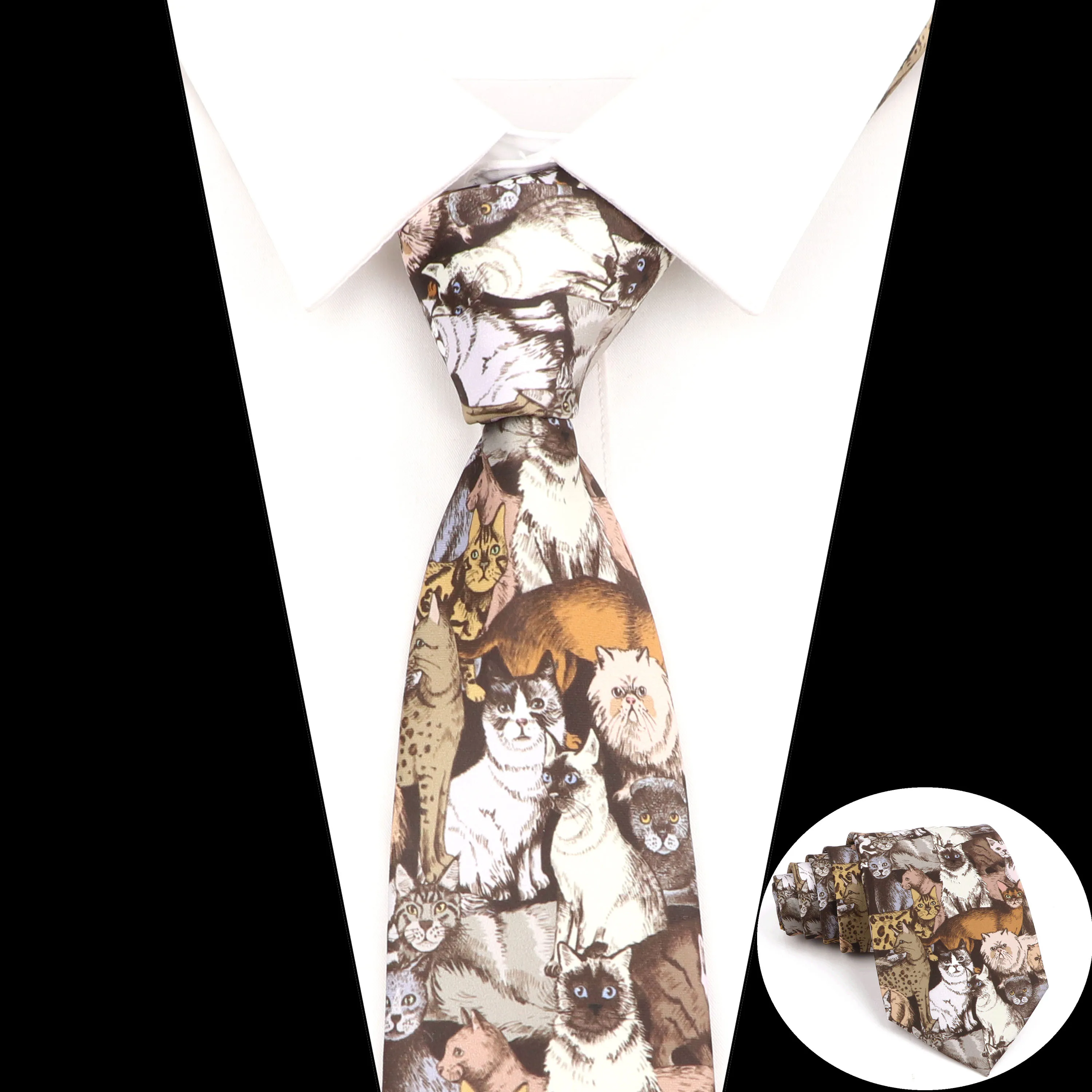 Vintage Imitation Silk Ties Men\'s Fashion 8cm Graffiti Painting Floral Necktie For Men Wedding Business Soft Printing Tie Wed Gi