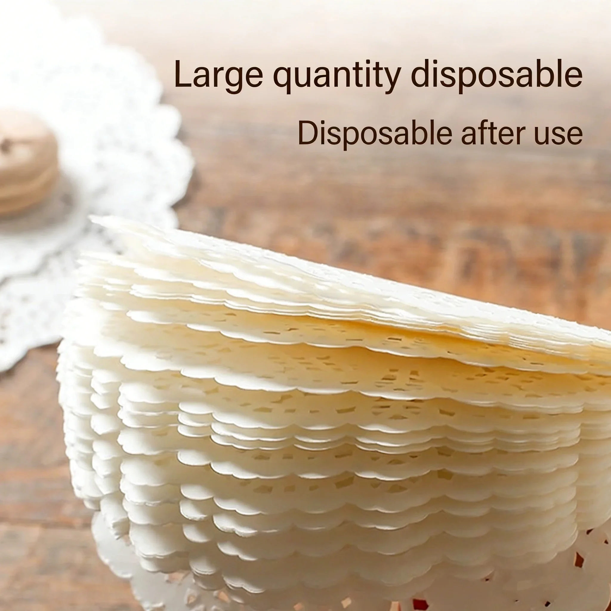 

140Pcs Oil-Absorbing Kitchen PaperSpecial Flower Bottom round Lace Pad for Baking Cake Pizza Snack Household Fried Food Absorben