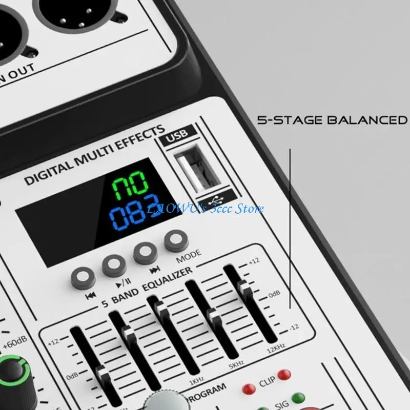 Y8AD Multifungsi Mixer 4inputs Instrumen Mics Streaming Studio Audios