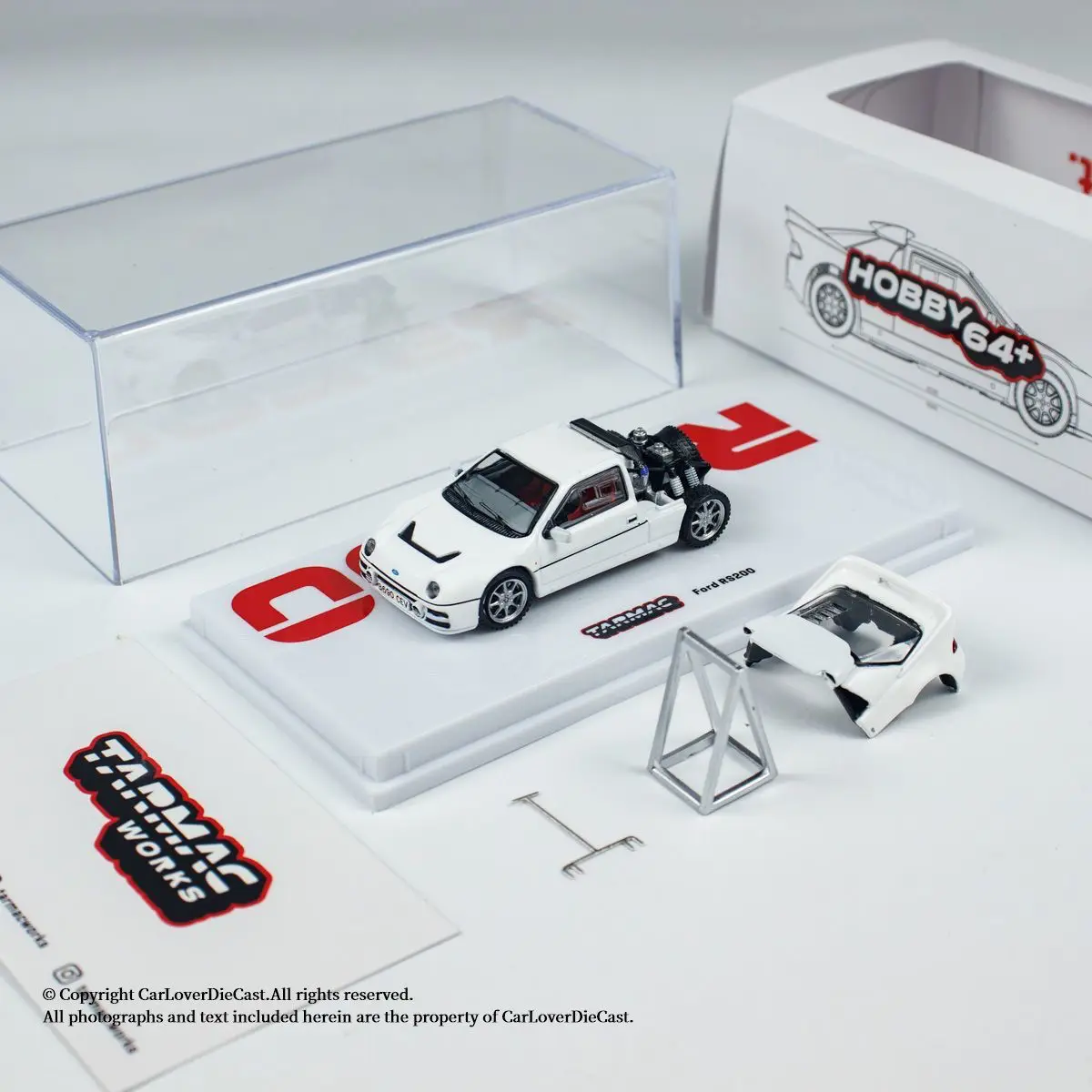 

TW 1:64 Ford RS200 Removable Back Cover, Alloy Car Toy Model Tarmac