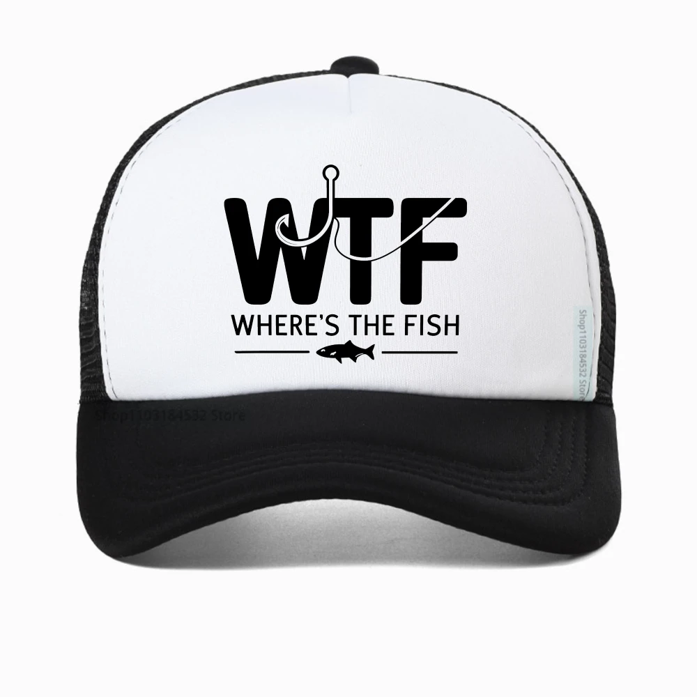 

WTF fish print outdoor men's baseball cap casual duckbill cap summer fashionable sports hat Breathable adjustable trucker hat