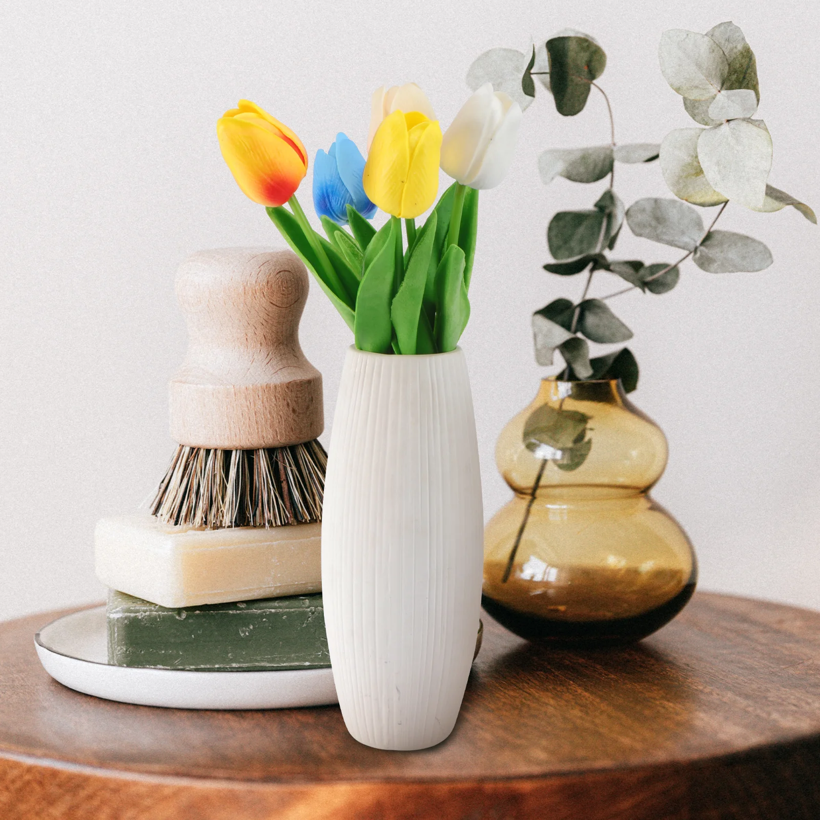 

5pcs Simulation Tulips Flower Artificial Decor For Home Wedding Party Vivid Tulips Bouquet Long-Lasting Color No Fade