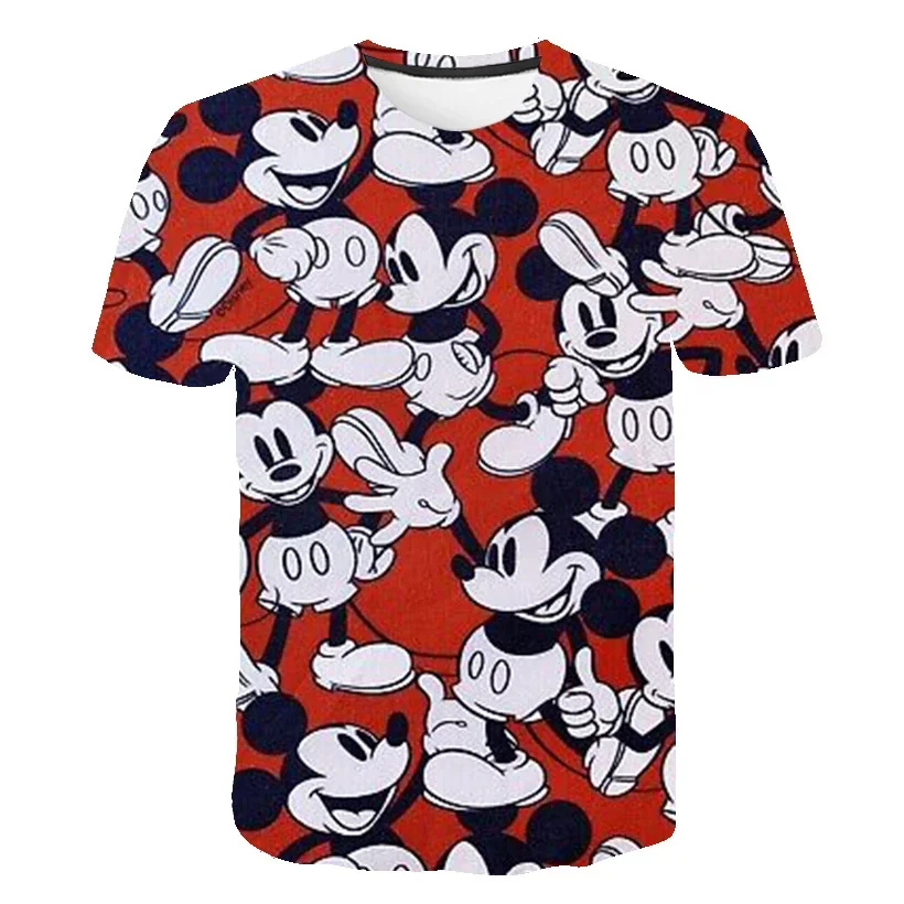 2024 Summer Disney Mickey Mouse 3d Print T-Shirts Boys Girls Tees Tops Casual Kids Fashion Short Sleeves Cartoon T Shirts 1-14