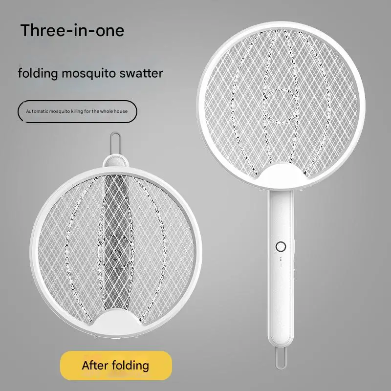 Nuevo matamoscas eléctrico plegable, matamoscas de descarga eléctrica, matamoscas USB, recargable para el hogar, dos en uno, mos