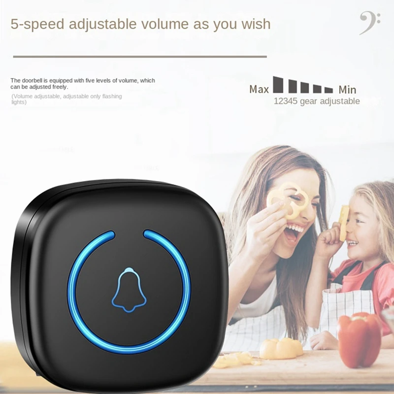 Wireless Doorbell Intelligent Welcome Door Bell 300M 60 Songs Melodies Home Smart Doorbell