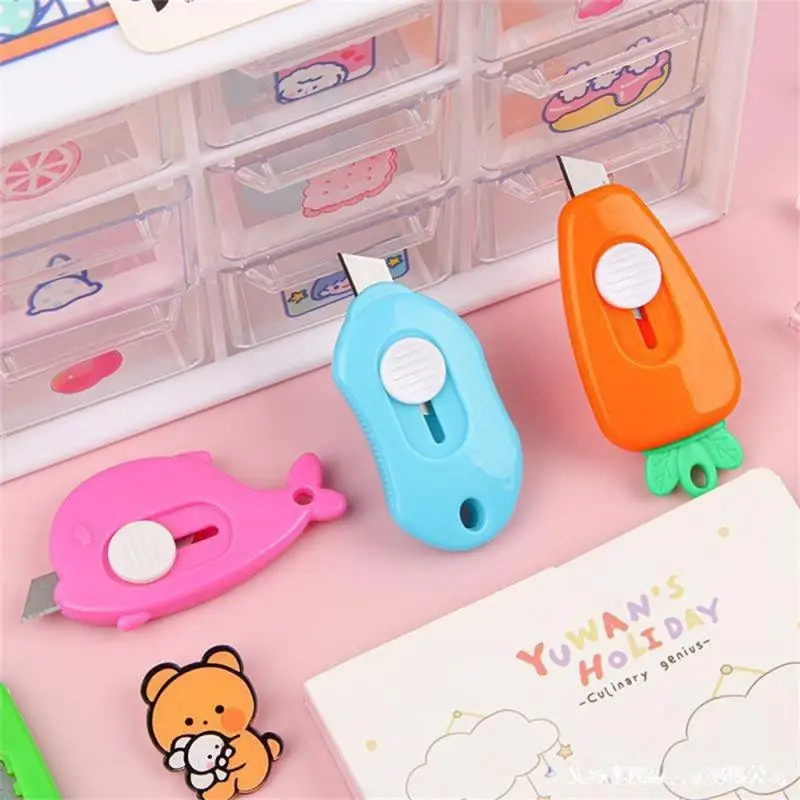 Household Portable Color Mini Box Opening Knife Stationery Small Portable Carrot Art Knife Small Knife For Unpacking Special Kn