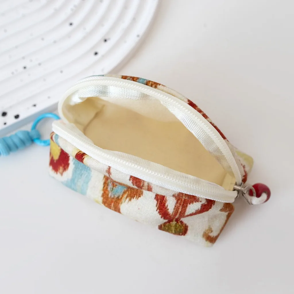 Ethnic Coin Purse Unique Cotton Coin Pouch Portable Small Pouch Soft Xinjiang Cultural Coin Bag For Daily Outing Commuting