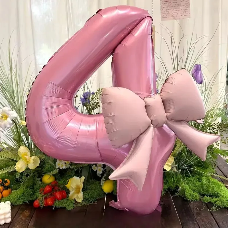 40 Zoll Nummer 0-9 Rosa Zahlen-Schleifenballons aus Aluminiumfolie für Frauen Mädchen Hochzeit Geburtstag Party Foto-Requisiten Zubehör – Detail 9