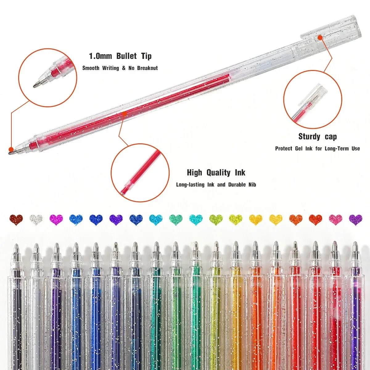 8/12/18 Colors Glitter Gel Pen Set Stationery Iitems 1.0mm Gel Pens DIY Writing Drawing Stationery Back to School Supplies Gifts image 6