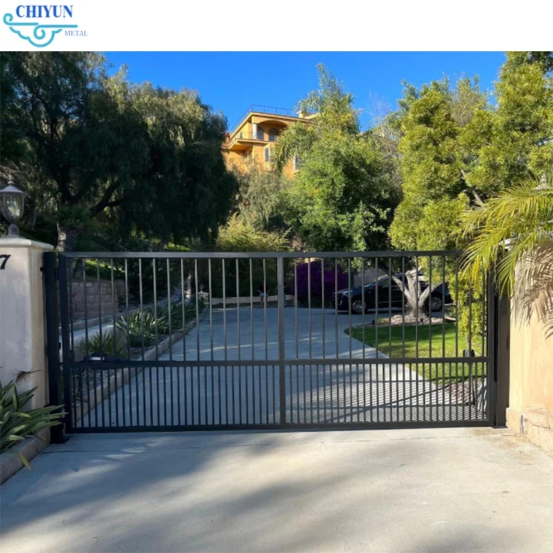 

Hot Sale Back Yard Houses Aluminum Fence Outdoor Driveway Gates