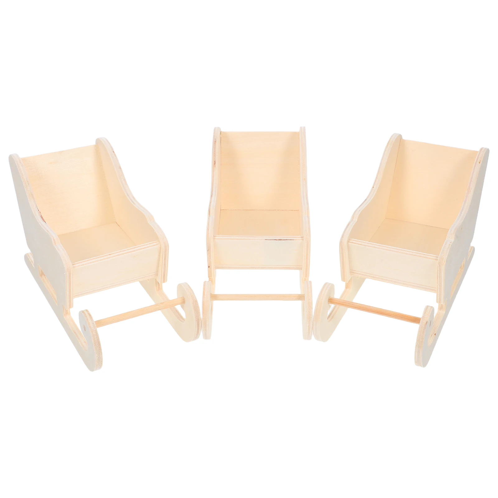 

3 Pcs Christmas Sled Ornament Sleigh Candy Dish Bowl Accessories Decorations Santa Ornaments