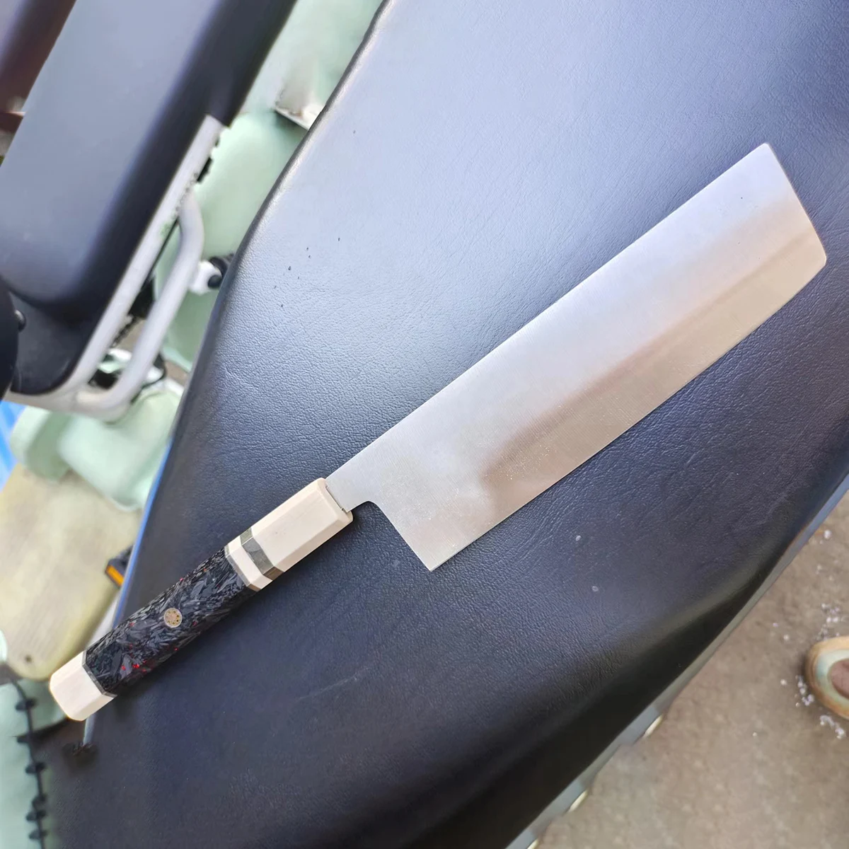 

7.5 Inch Nakiri Knife VG10 Steel Blade Carbon Fibre & Resin Handle Slicing Vegetables Cleaver Meat Kitchen Knives Cooking Tools