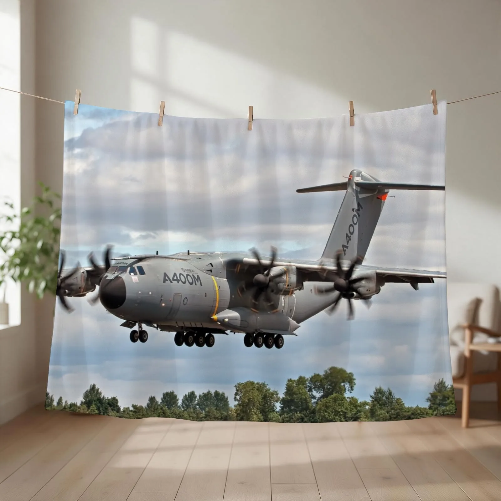 Airbus A400M Throw Blanket couch cozy soft plush fuzzy picnic outdoor blanket