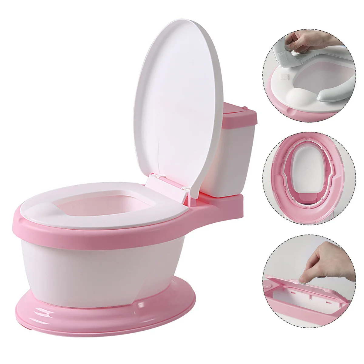 

Kids Potty Seat Plastic Toddler Toilet Portable Children Training Potty Cultivates Independence Antisplash Design Easy Clean