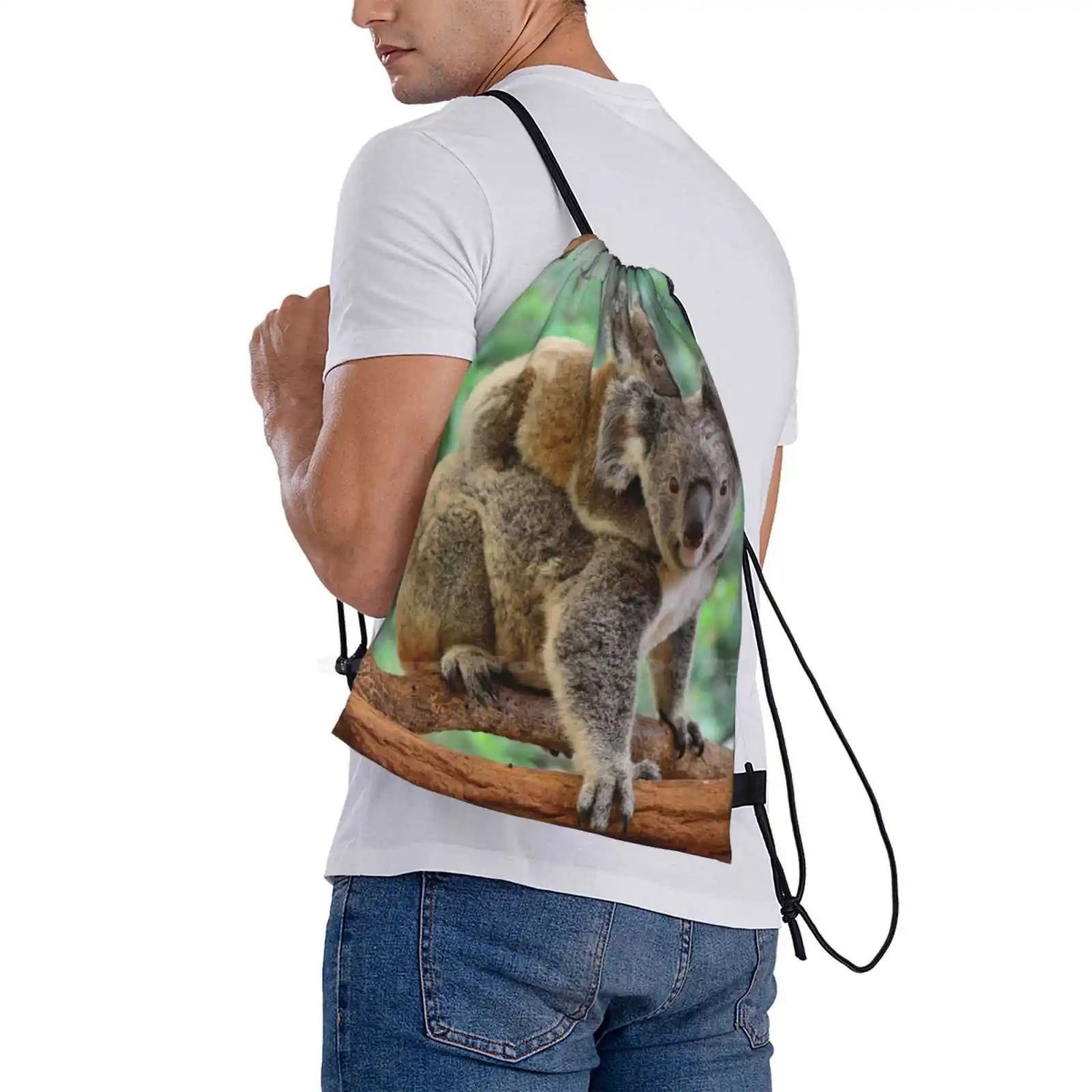 Cartable Koala et Joey, Sac à Dos à la Mode, Bébé, Ours, Arbre, Mammifère Mignon, Marsupial, Nature, Eucalyptus, Vente Chaude