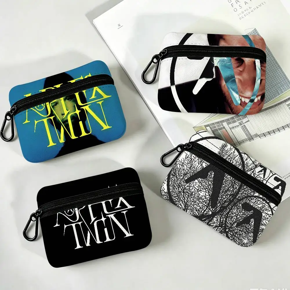 Aphex Twin Richard D James Music Multifunctional Oxford Cloth Small Pouch With Hook Mini Coin Wallet Earbud Storage Bag