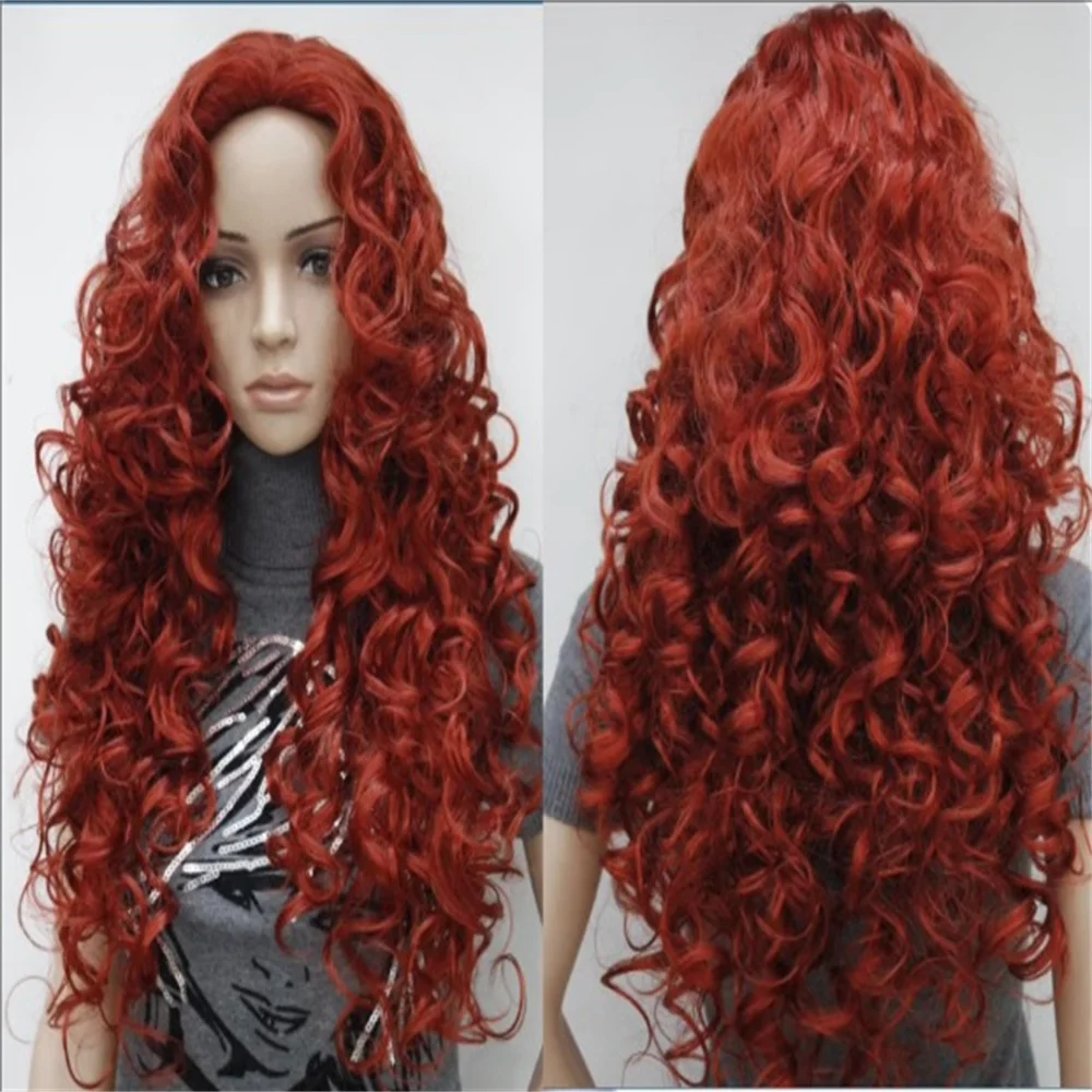 Cosplay wig in 3 colors, with a long curly wig in the middle, European and American wig