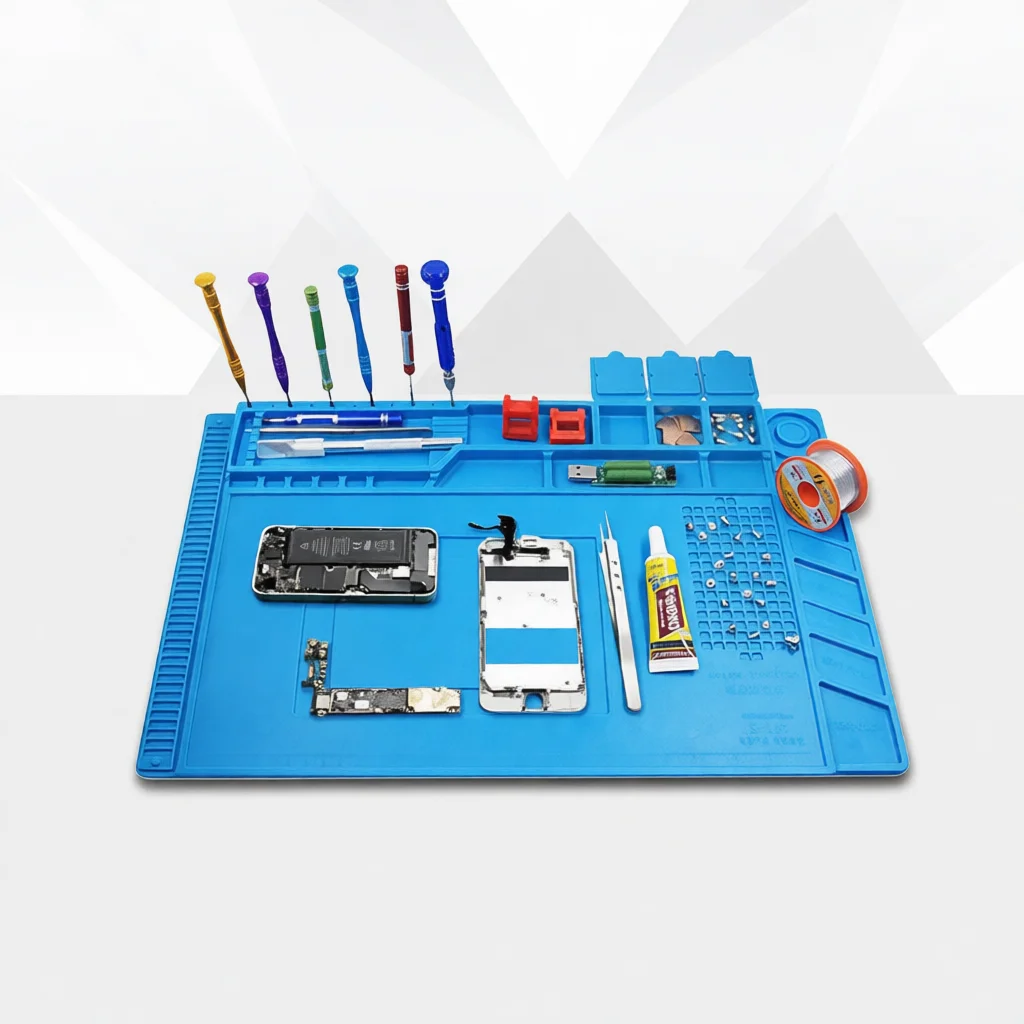 Magnetic Silicone Insulation Mat For Electronics Soldering Workstation Heat Proof Desk Pad Phone Maintenance Platform Tool