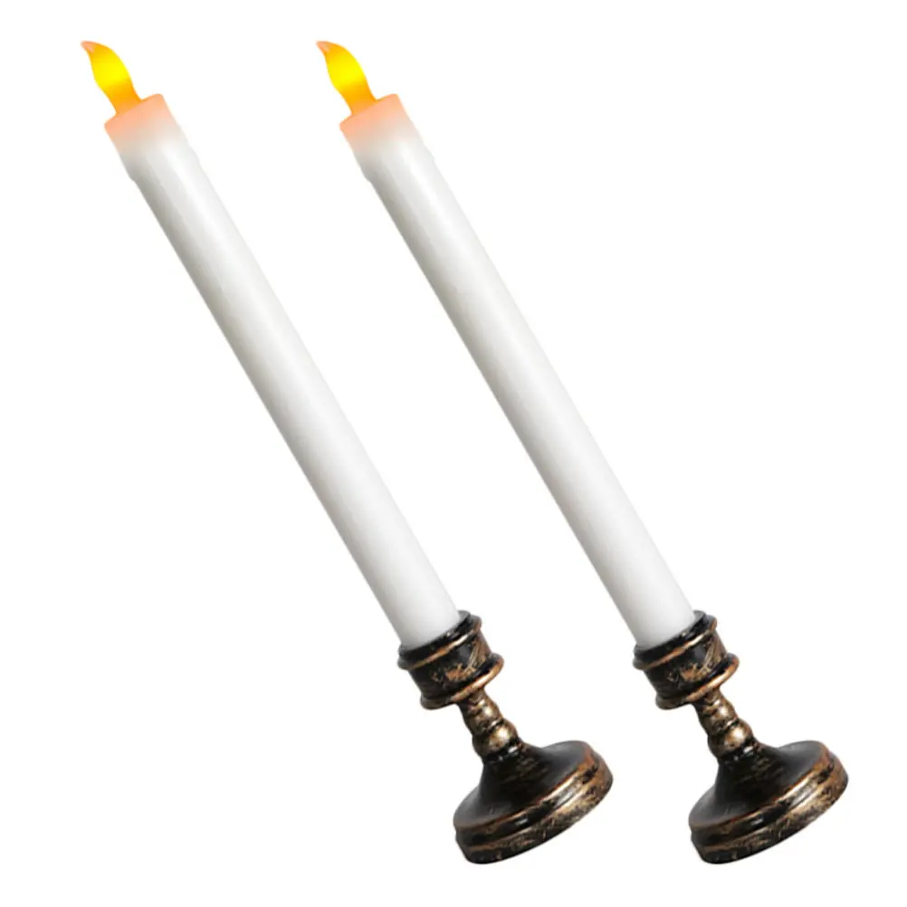 2Pcs LED Electronic Flameless Warm Light Realistic Decor for Wedding Party Christmas Carnival Home Garden Church