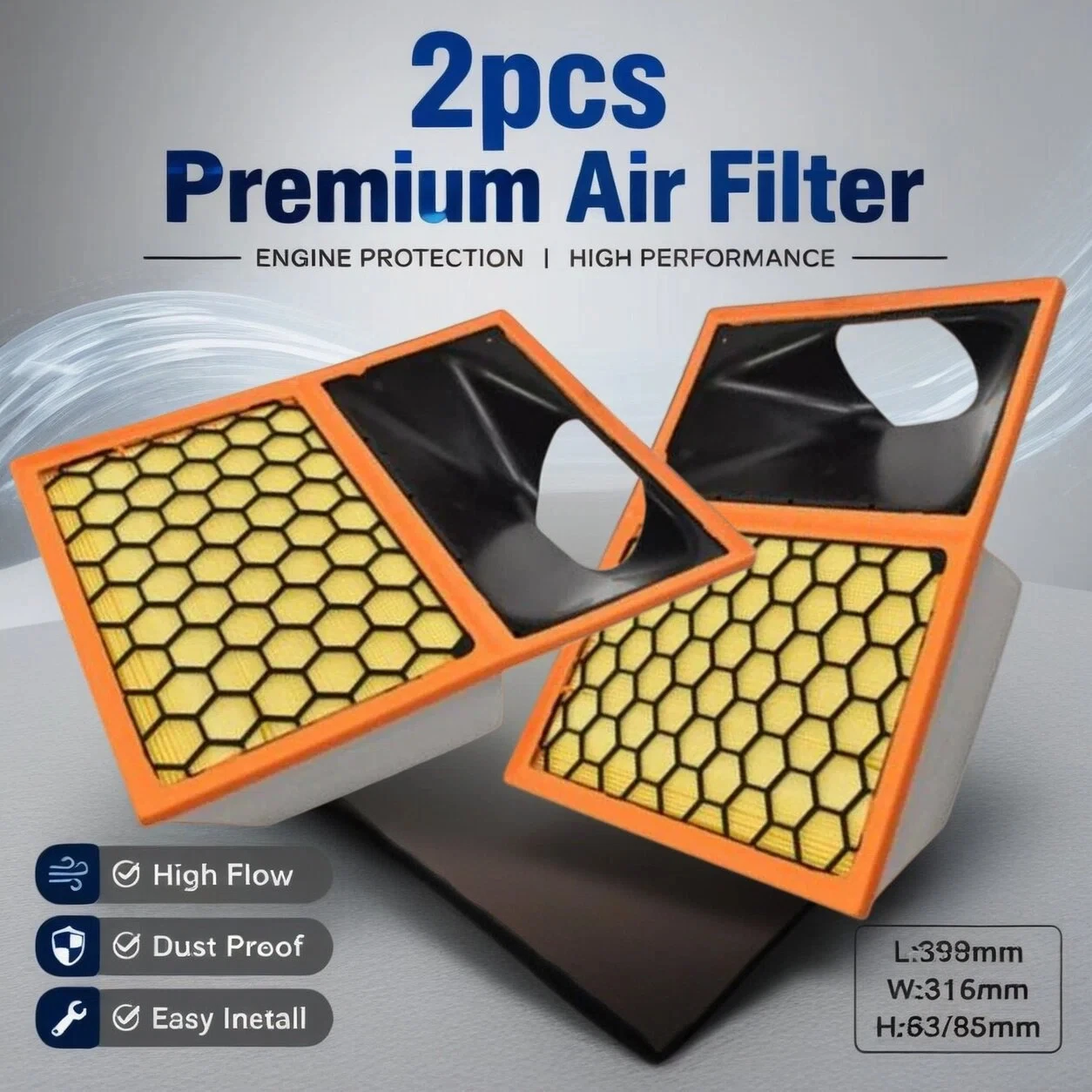 2pcs/ Air Filter 5801317096 For IVECO DAILY IV V VI Bus Van MAXUS H70 H90 Engine Air Flow Cleaner Car Accessories
