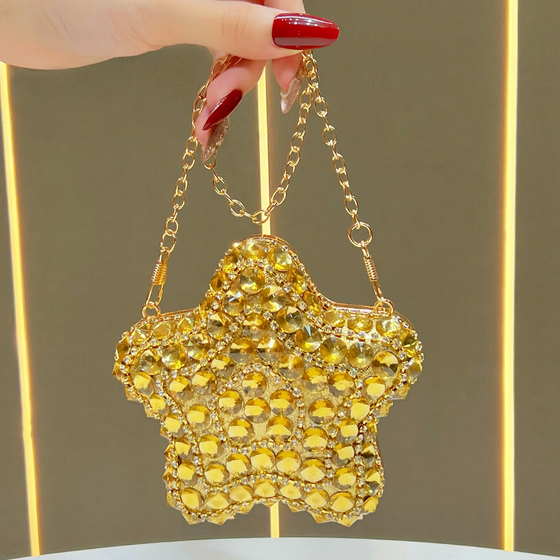hand carry chain small bag exquisite diamond inlaid small bag fashionable niche handbag dinner messenger small bag
