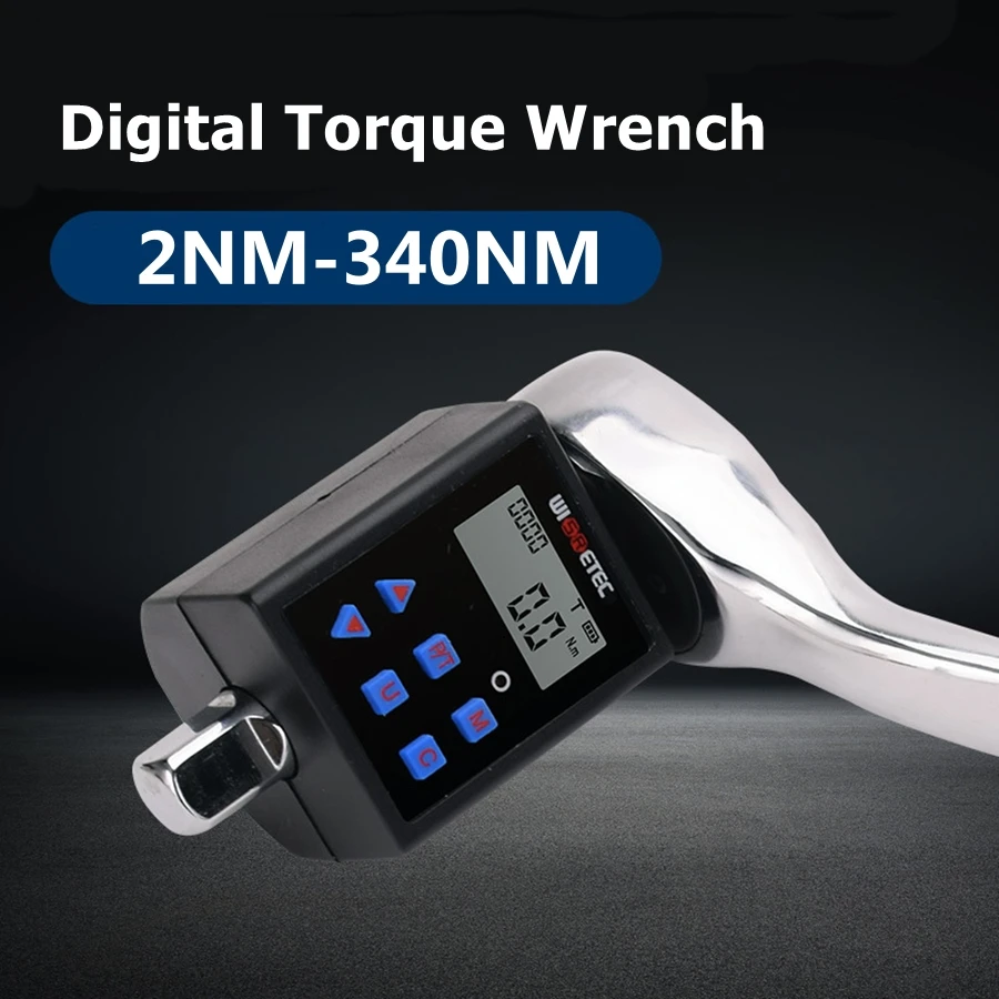 

Electronic Digital Torque Gauge Wrench Adapter Set with Torque Units, Adjustable Spanner, Car Repair, DIY Tool, 2NM-340NM