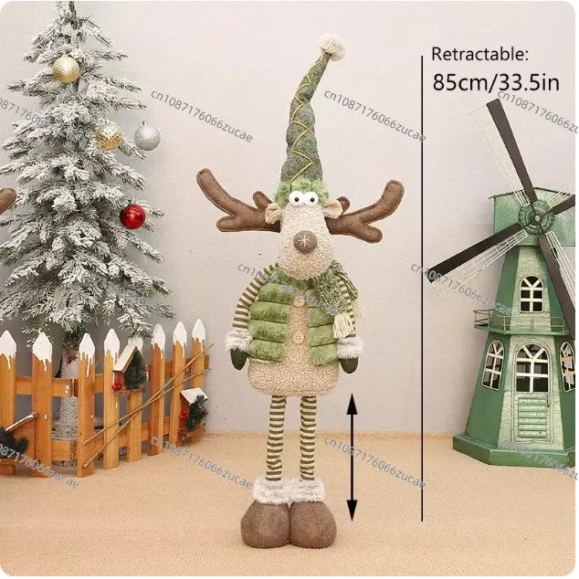 Home Ornament Christmas Green Telescopic Leg Standing Elk
