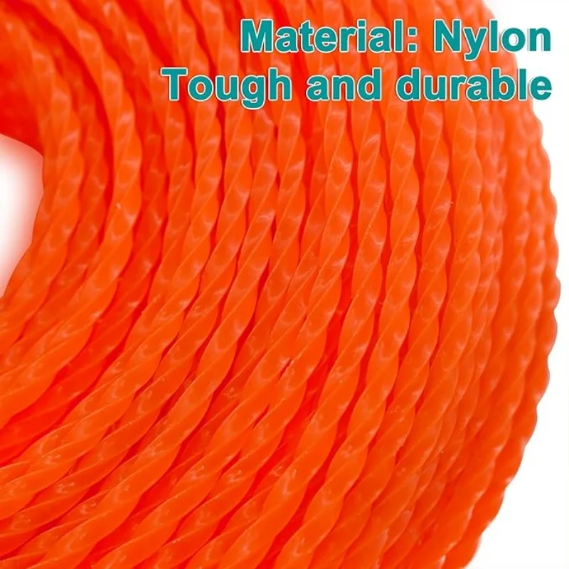 أداة تشذيب العشب ملفوفة من النايلون لاستبدال بكرة تشذيب الأسلاك لسلك التشذيب، مناسبة لأداة تشذيب الحبال الدقيقة 3 مم 15 م و2.4 مم 15 م