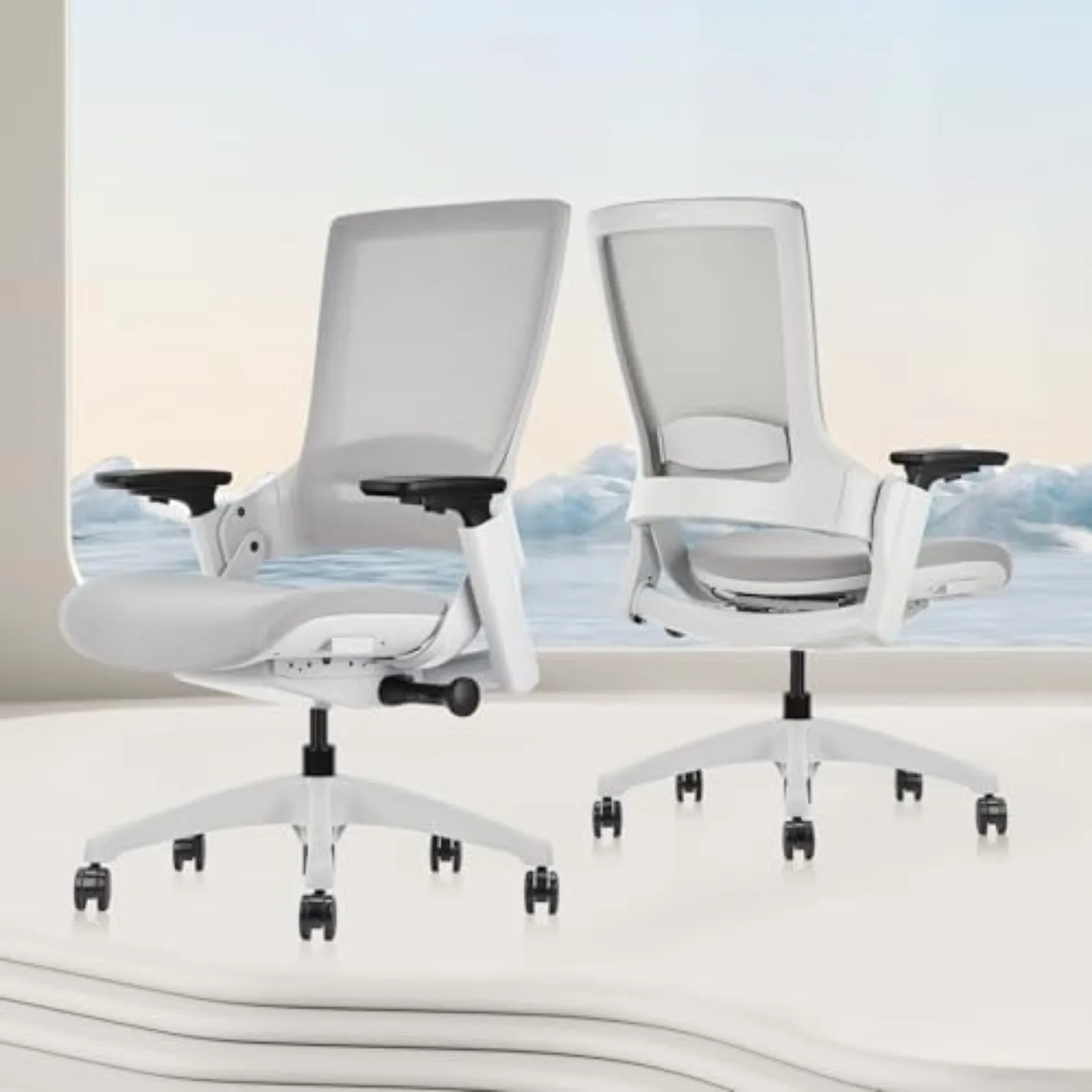 Mesh Ergonomic Office Chair with Adjustable Depth Seat Height 3D Arm Rest and Lumbar Support, Swivel Executive Computer