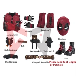 Nuova tuta rossa Deadpooling 3 Wade Winston Wilson Cintura Accessori Maschera Costume cosplay per scegliere il film Abito anti-eroe