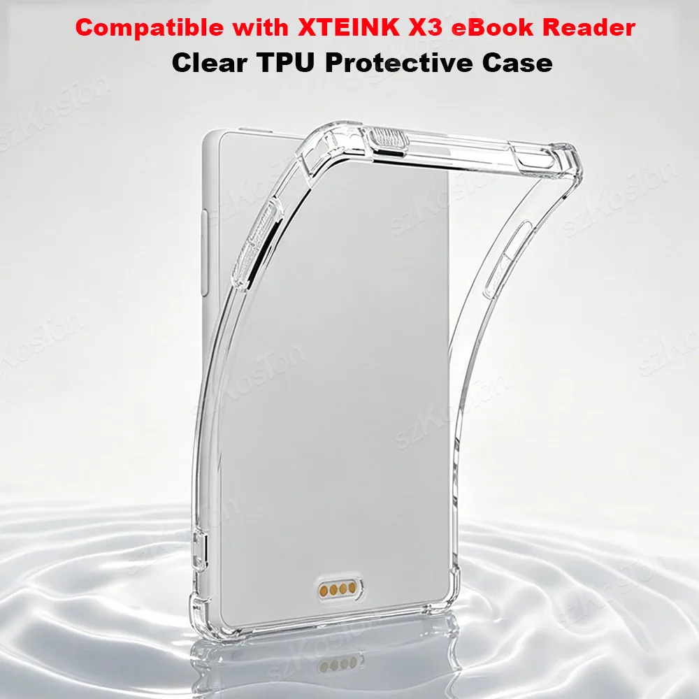 Kratzfeste, stoßfeste Schutzhülle für XTEINK X3, X4, X4 Pro E-Book-Reader, transparente TPU-Schutzhülle für XTEINK X3 E-Reader.