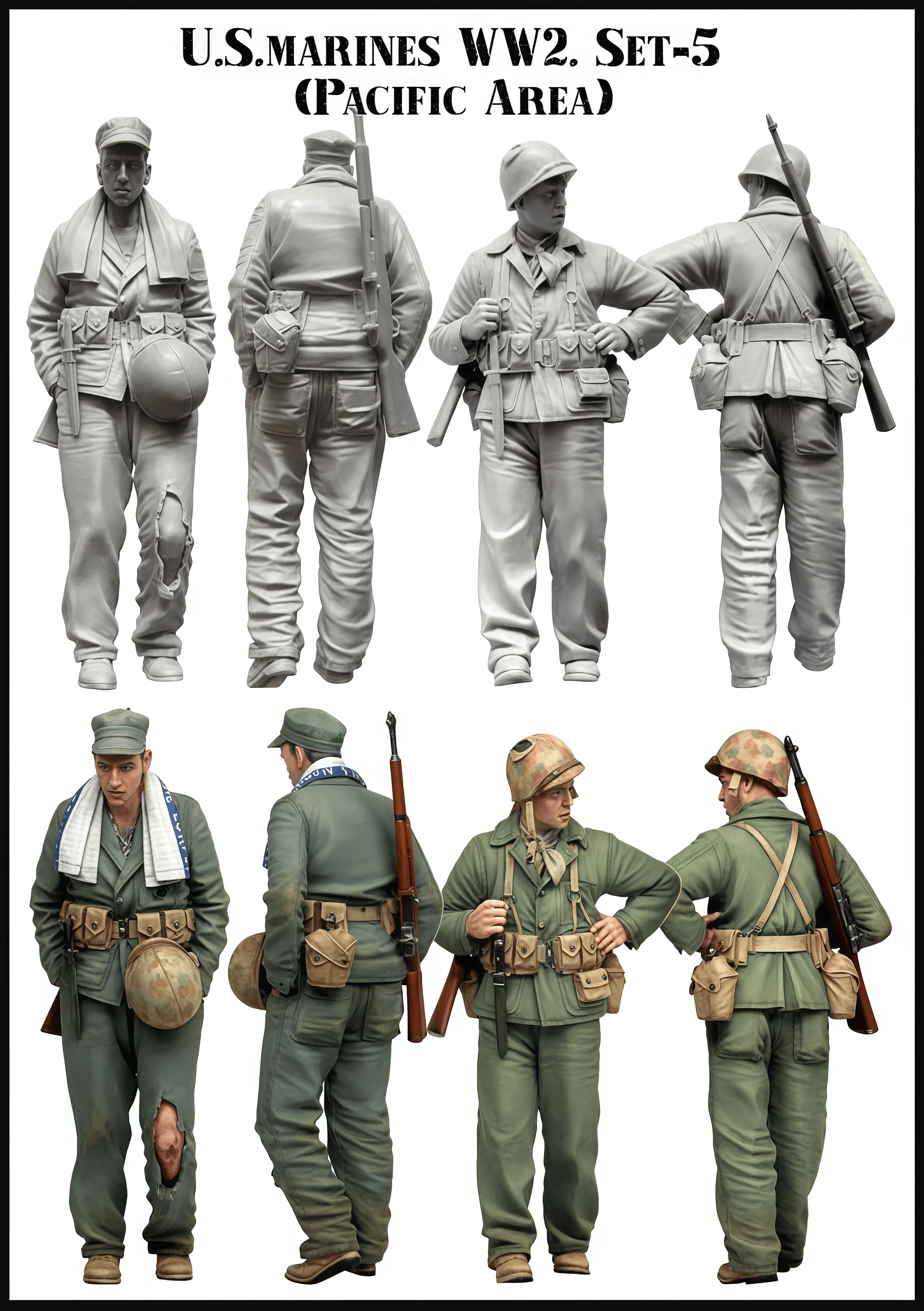 

1/35 Casting Resin Model Assembly Kit, GK, Model of Two US Soldiers, Unpainted