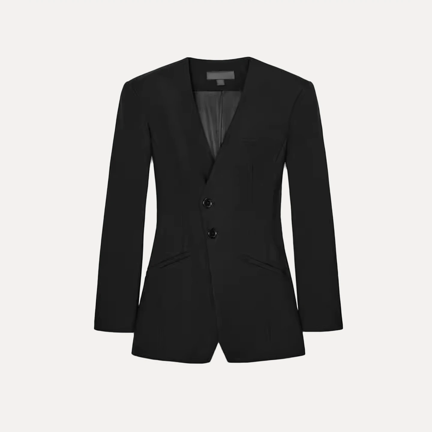 Z 2025 جديد Faion ort بدلة مزدوجة الصدر-sle بذلة نسائية عالية الخصر ort سروال تخفيف Sle بذلة #5