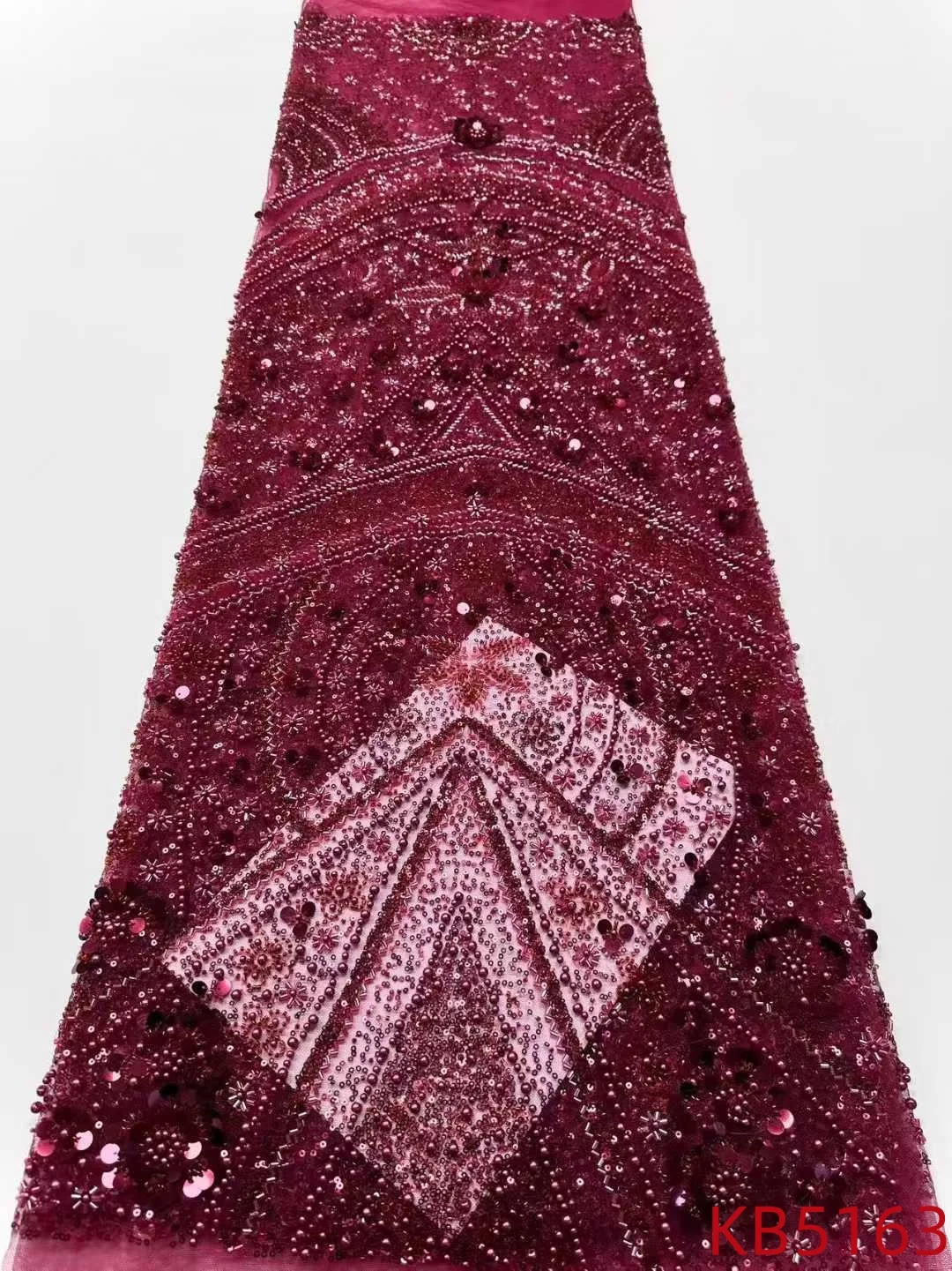 Gold Beaded Tulle Lace Fabrics Sequins Fabric African Fabric Lace High Quality 2025 French Mesh With Sequence For Sewing KB5163