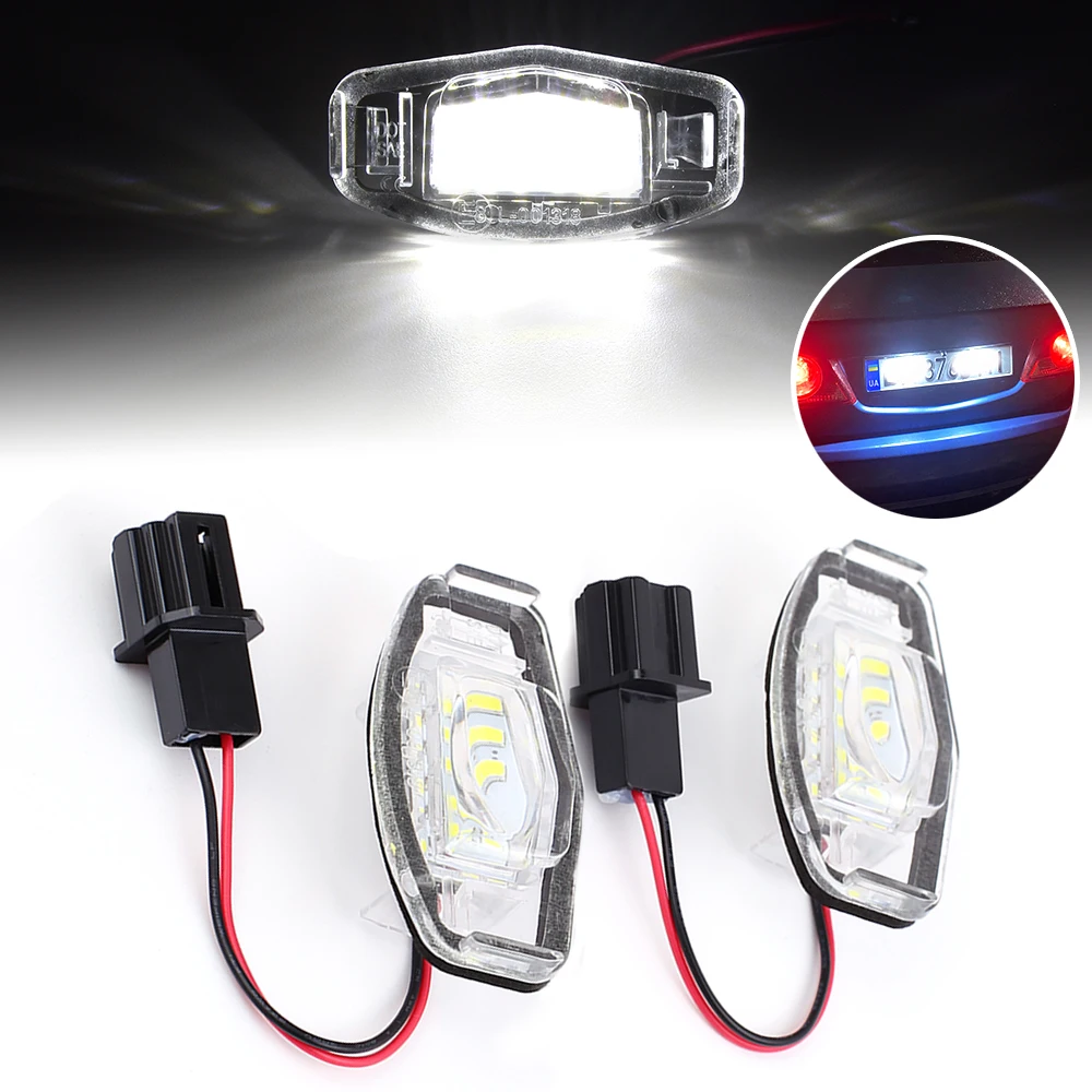 

2PCS LED License Plate Light For Honda Acura MDX RL TL TSX ILX Civic Sedan Accord Odyssey Xenon 6000K White Tag Lamp Assembly