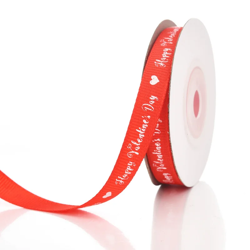 10yards 1cm Polyester Grosgrain Satin Ribbon Flower Bouquet Cake Box Wrapping Ribbon Valentines Day Gift Packaging Supplies Bow