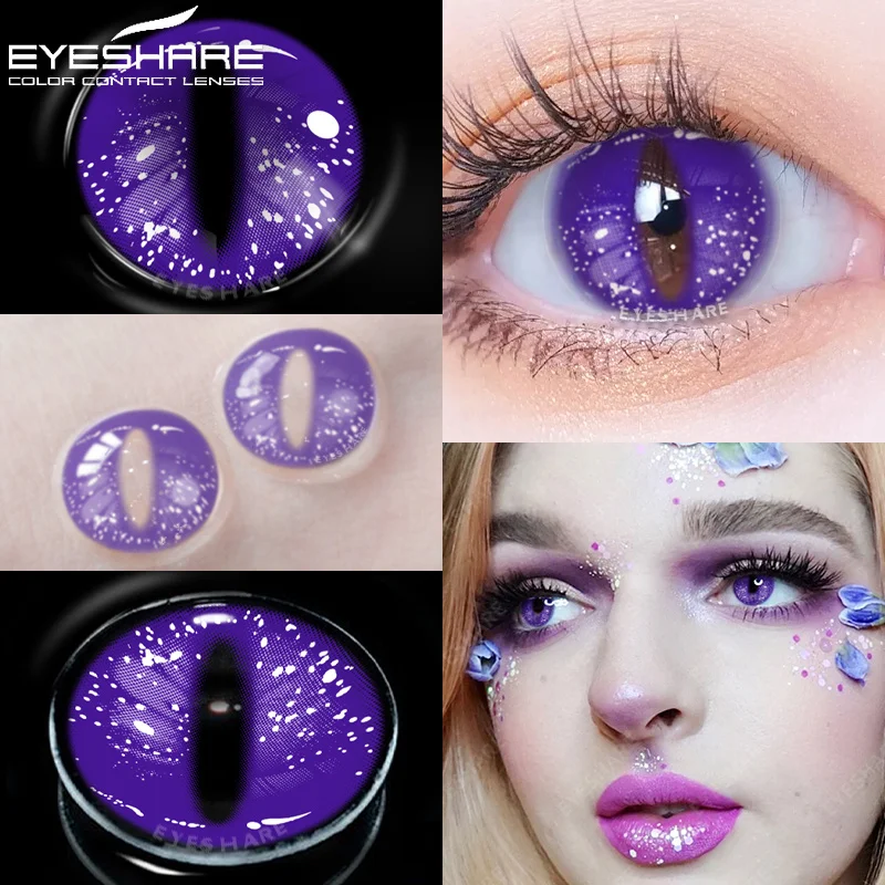 EYESHARE Farbkontaktlinsen, 1 Paar, bunte Kontaktlinsen für Augen, Anime, Cosplay, Kontaktlinsen, Halloween, farbige Augenlinsen