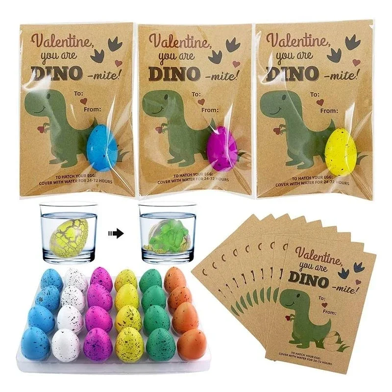 

24 Pack Dinosaur Growing Eggs Hatching Dino Egg Grow In Water Crack With Assorted Color For Over 3 Years Old Toddlers Toy Gift