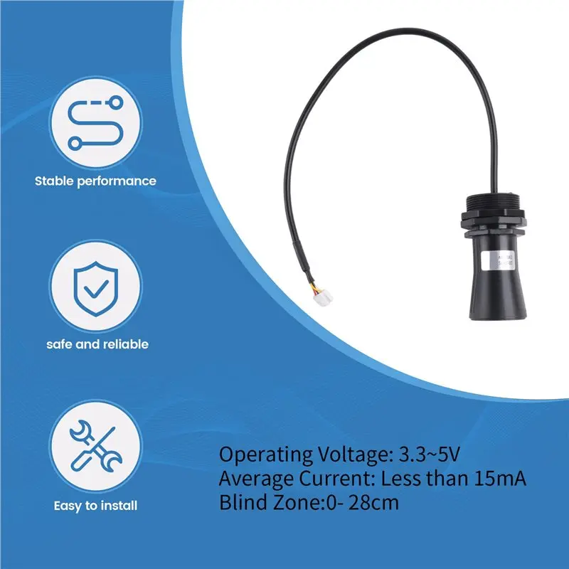 Hot sale High Accuracy Waterproof Ultrasonic Distance Sensor Penetration Smog Dust Range 7.5M for Sensor(UART)