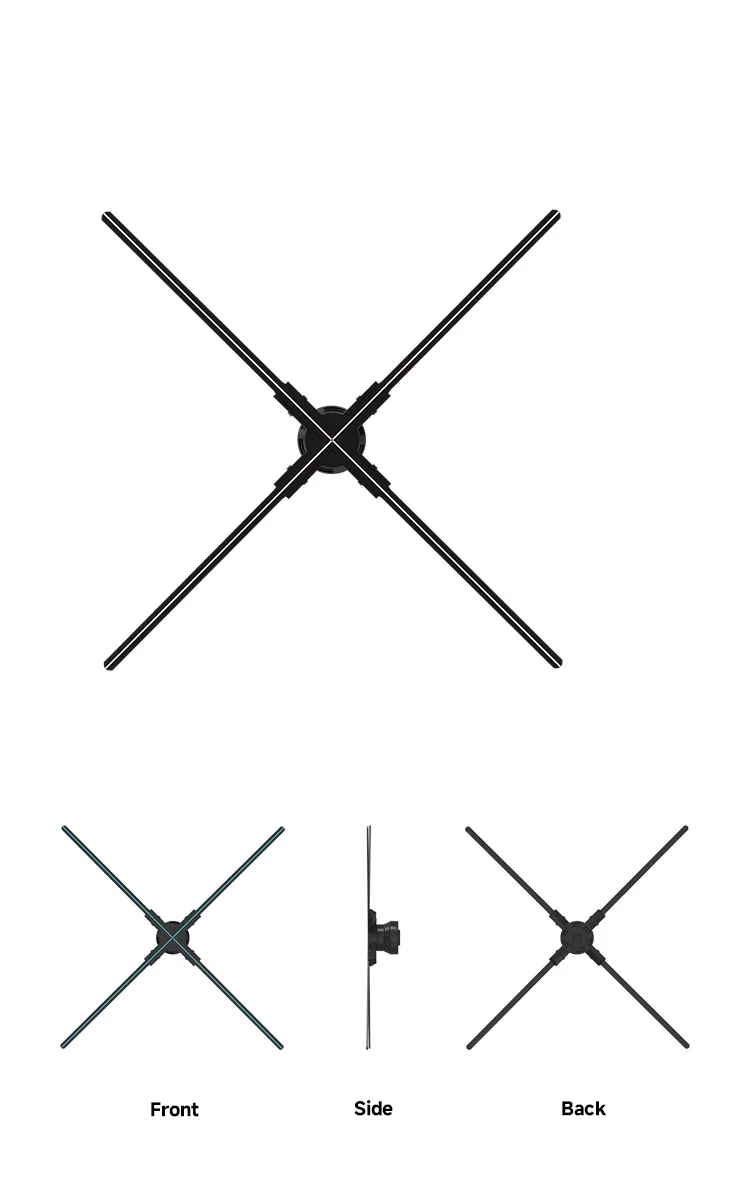 

Профессиональный 3D-голографический проектор со светодиодным дисплеем, 52 см, голографическое вентиляторное устройство